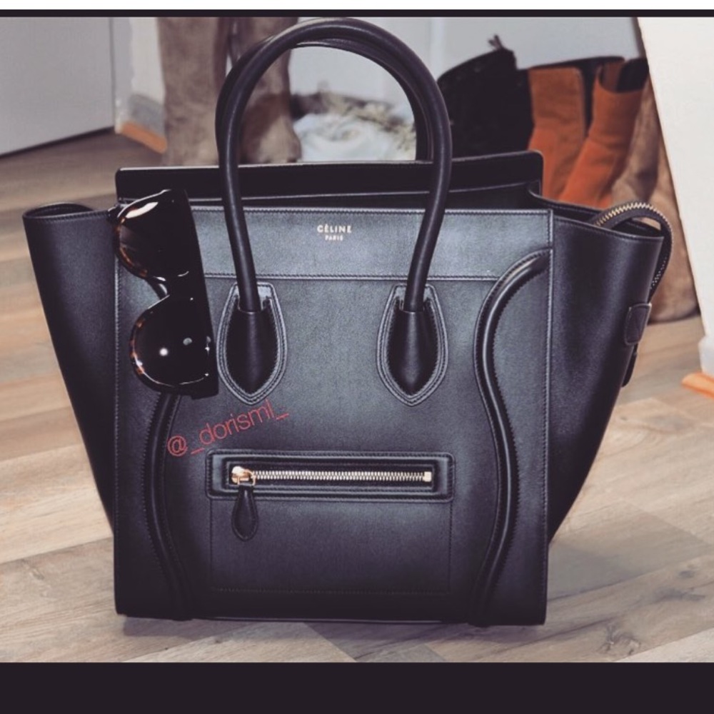 Celine Mini Luggage Handbag in Drummed Calfskin - Picture 8 of 8